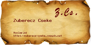 Zuberecz Cseke névjegykártya
